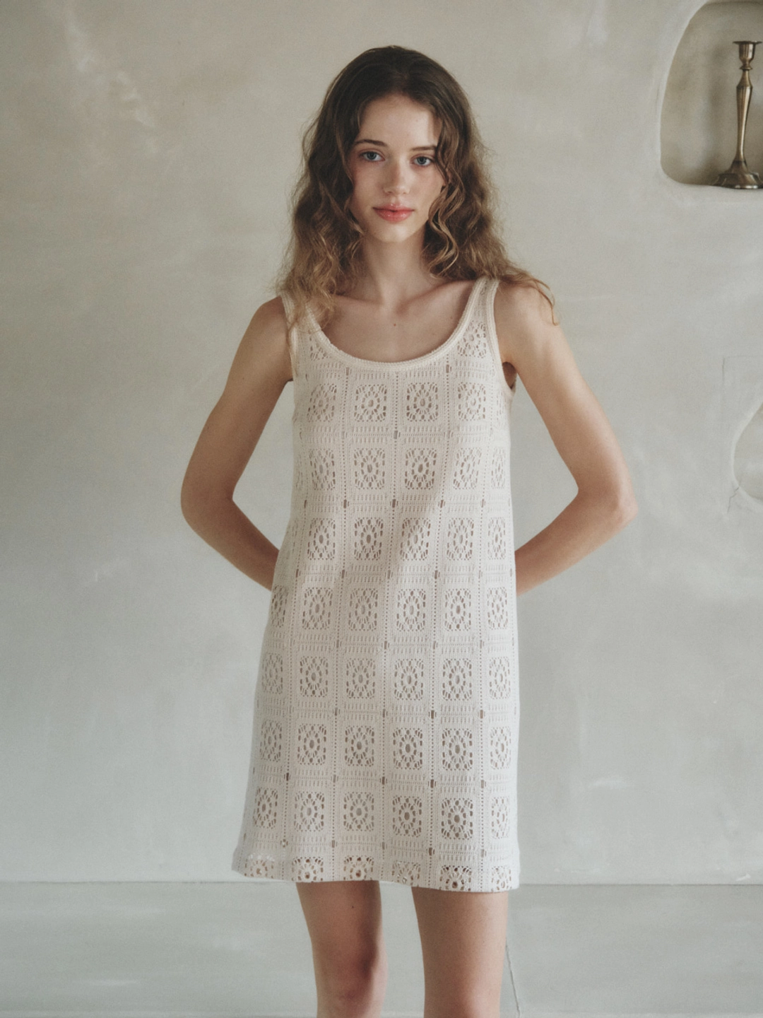 르니나 [조이현 착용] ALLEN crochet mini dress_beige 상품 이미지 3