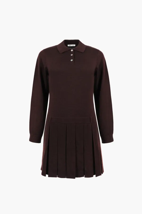 HAGUE SWEATER DRESS IN BROWN