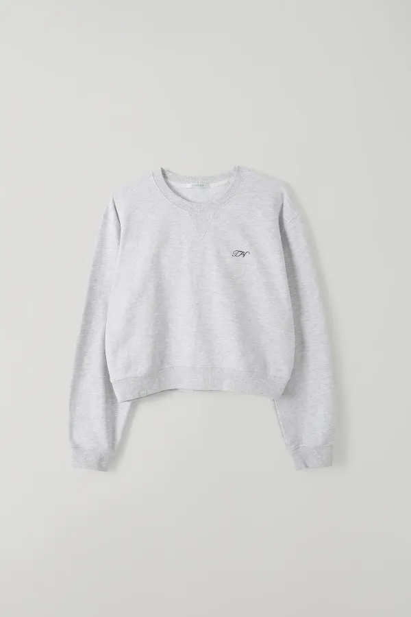 T/T Morei round sweatshirt (melange white)