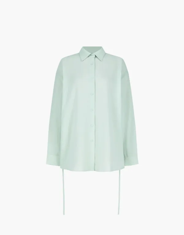 sheer linen shirts - light green