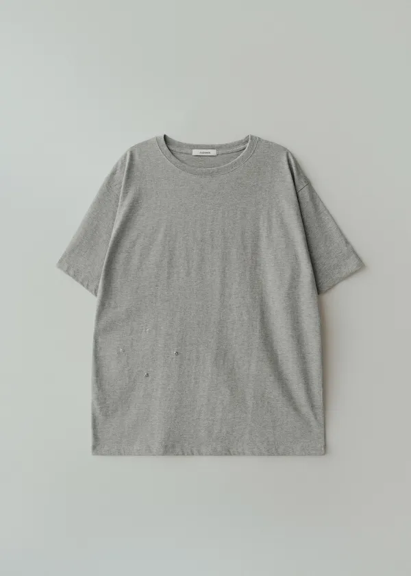 Naro snap half tee (melange gray)