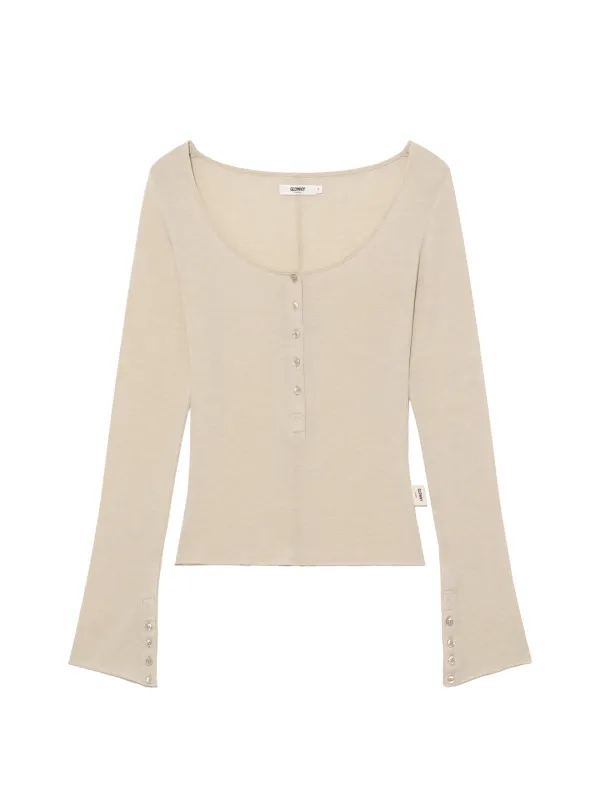 G BUTTON LONG SLEEVE (OATMEAL)