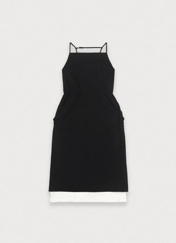 Reflect drape dress - black