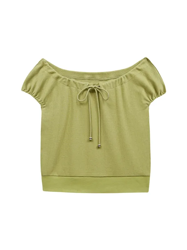 STRAP OFF-SHOULDER TOP (OLIVE)