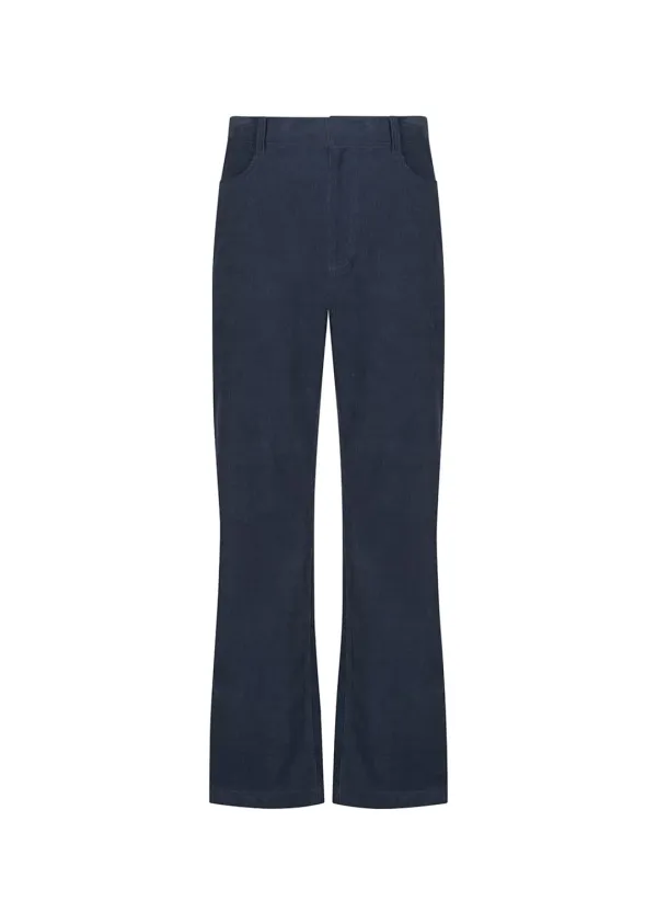 corduroy straight pants, blue