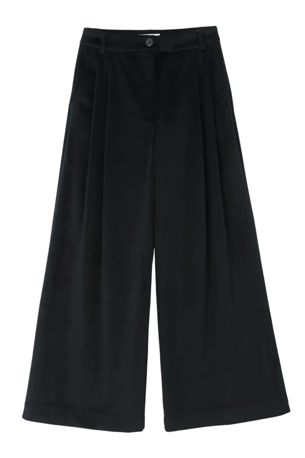 VELVET WIDE PANTS_BLACK