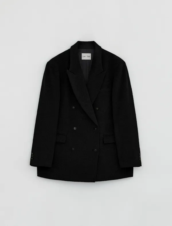 [1st REORDER] DOUBLE BREASTED WOOL BLAZER [BLACK]