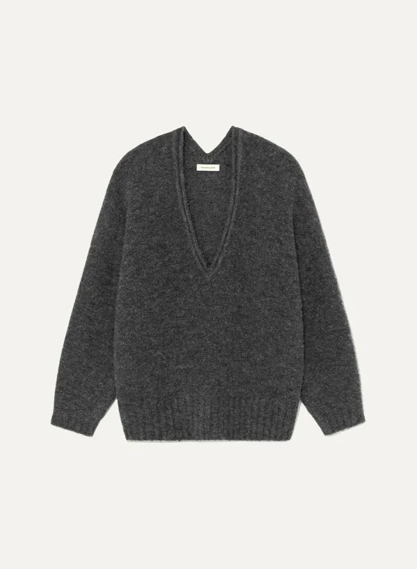 Wool Boucle Knit Charcoal