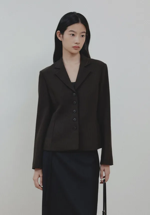 Hilda Wool Jacket (Deep Brown)
