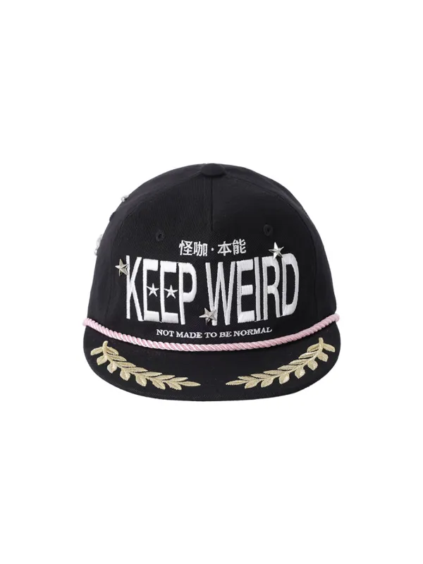 KEEP WEIRD STUD CAP_BLACK