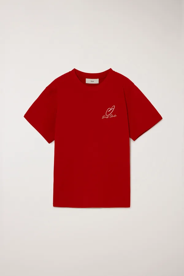 UNISEX HEART D LOGO T-SHIRT RED