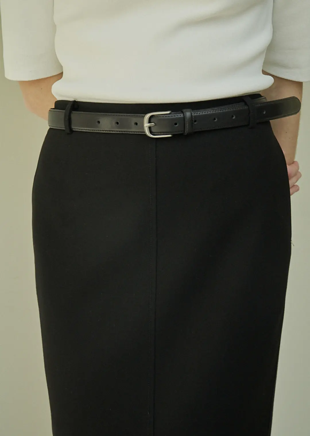 하베크 (4TH RE-ORDER) Classic leather belt / Black 상품 이미지 1