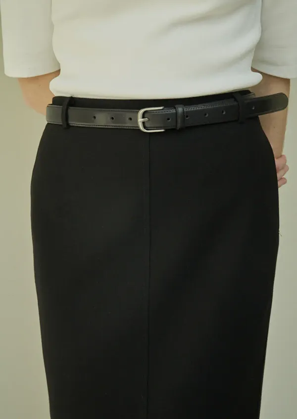 (4TH RE-ORDER) Classic leather belt / Black
