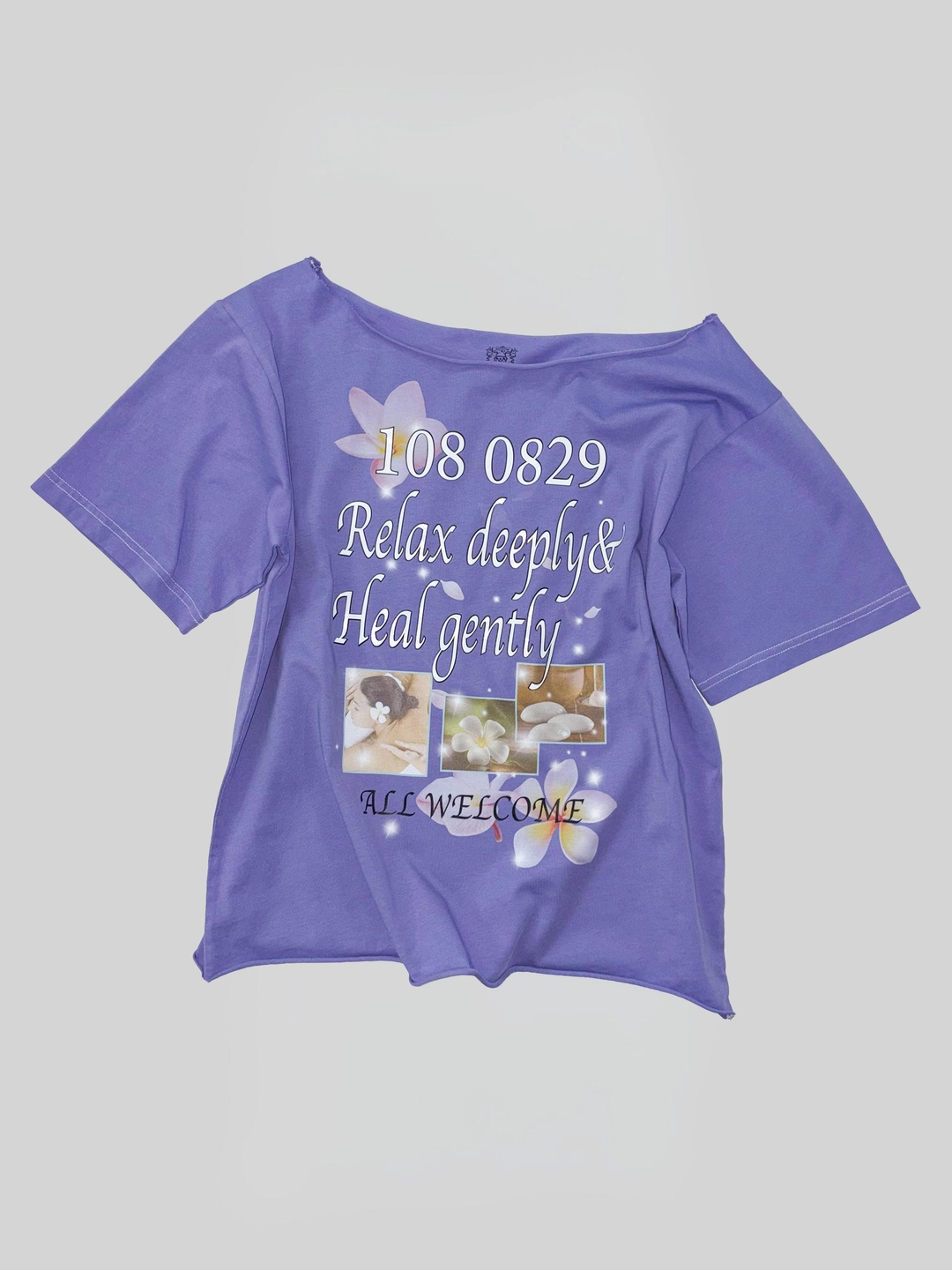 스컬프터 Healing Off-Shoulder Tee Purple 상품 이미지 1