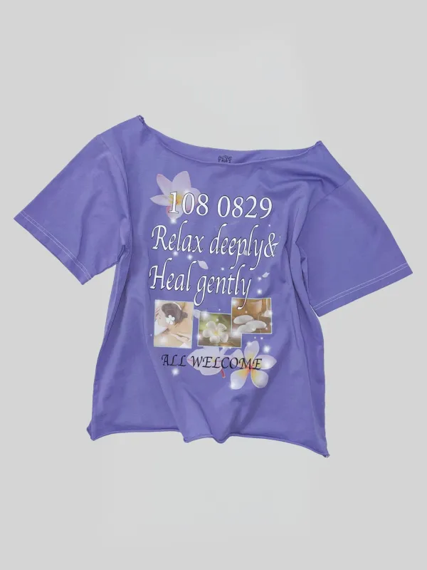 Healing Off-Shoulder Tee Purple