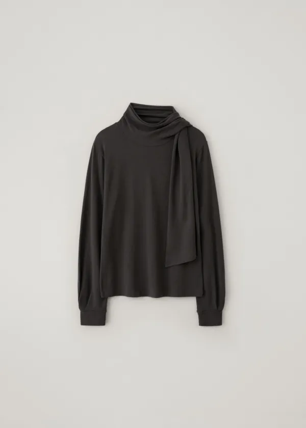 [5th-reorder] Curve scarf long sleeve (charcoal)