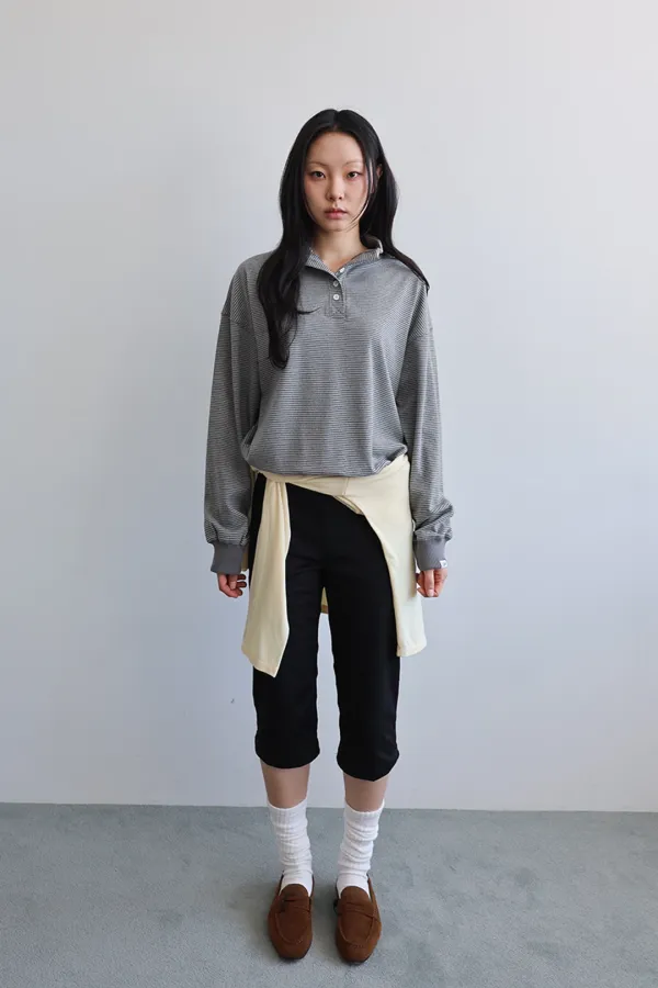 Stripes High-neck sweatshirt_grey