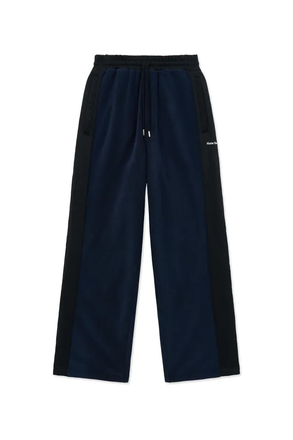 SHERPA FLEECE DRAWSTRING PANTS IN NAVY