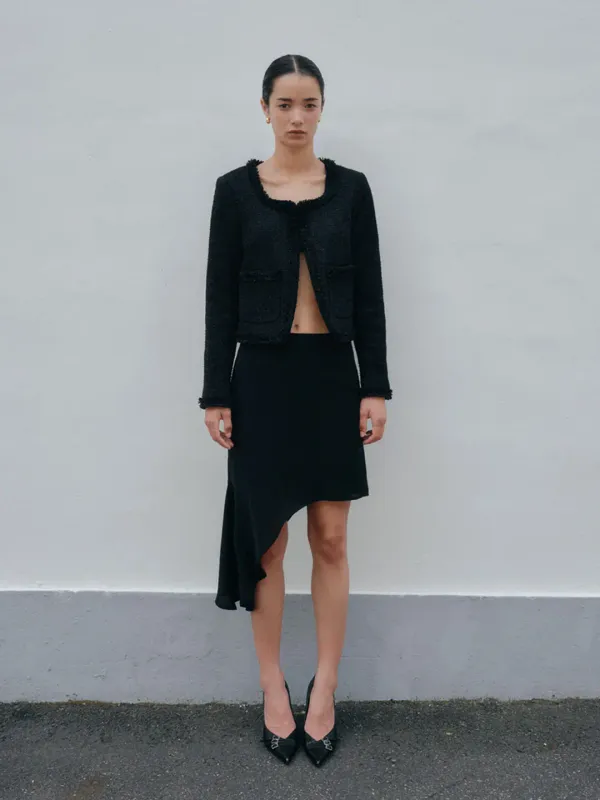 ANNA UNBALANCE SKIRT_BLACK