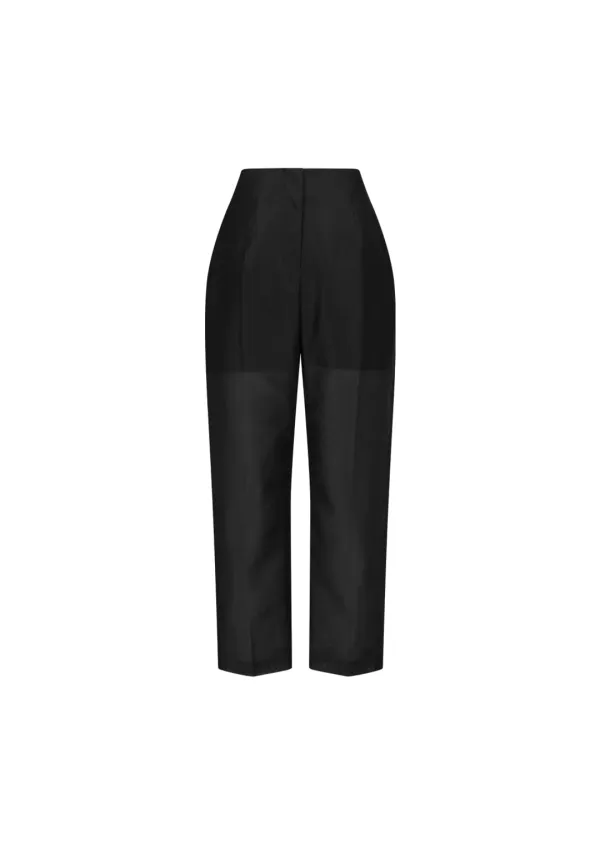 organza structure pants, black