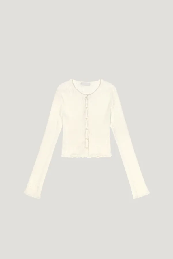 Wave Line Cardigan (ivory)