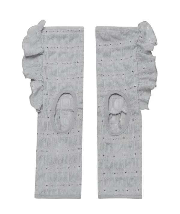 Side Ruffled Cut Out Socks [Gray]