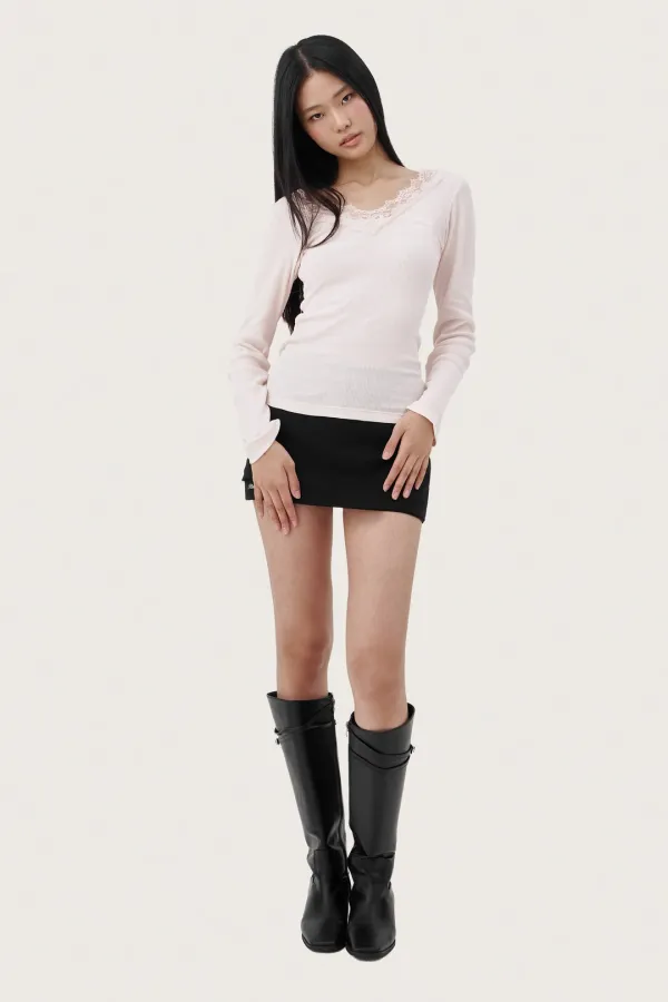 Cream donuts long sleeve, Pink