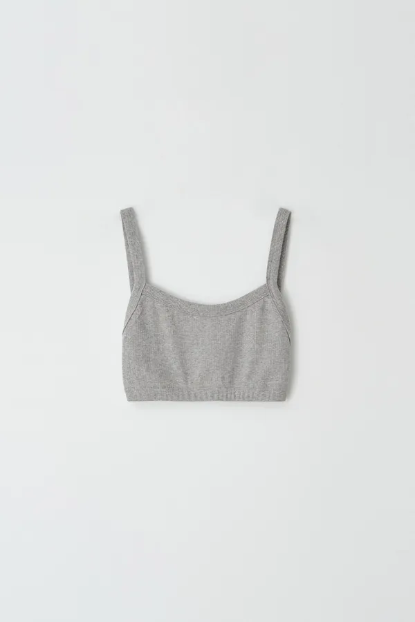 Essential rib bralette (Gray)