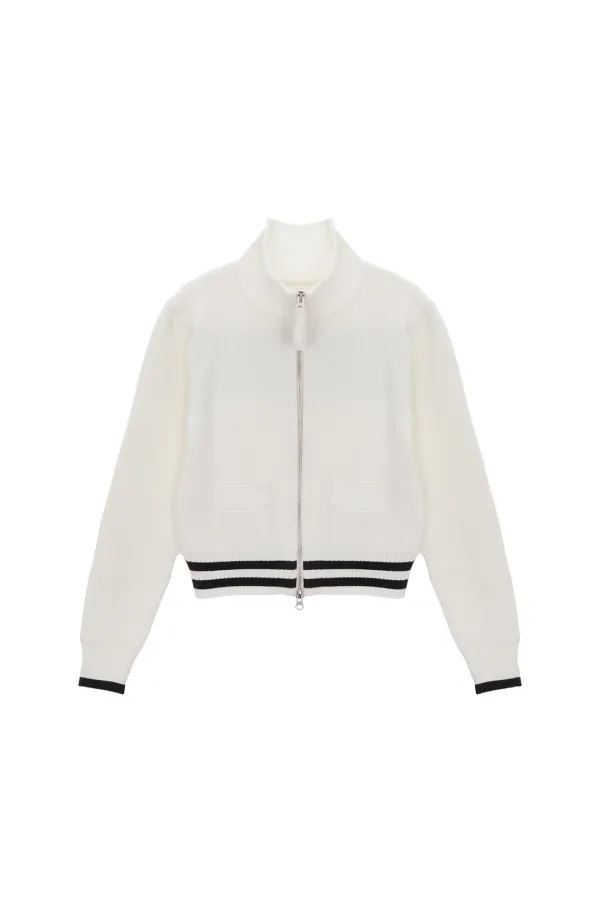 SPELL POINT STRIPE KNIT CARDIGAN IN IVORY