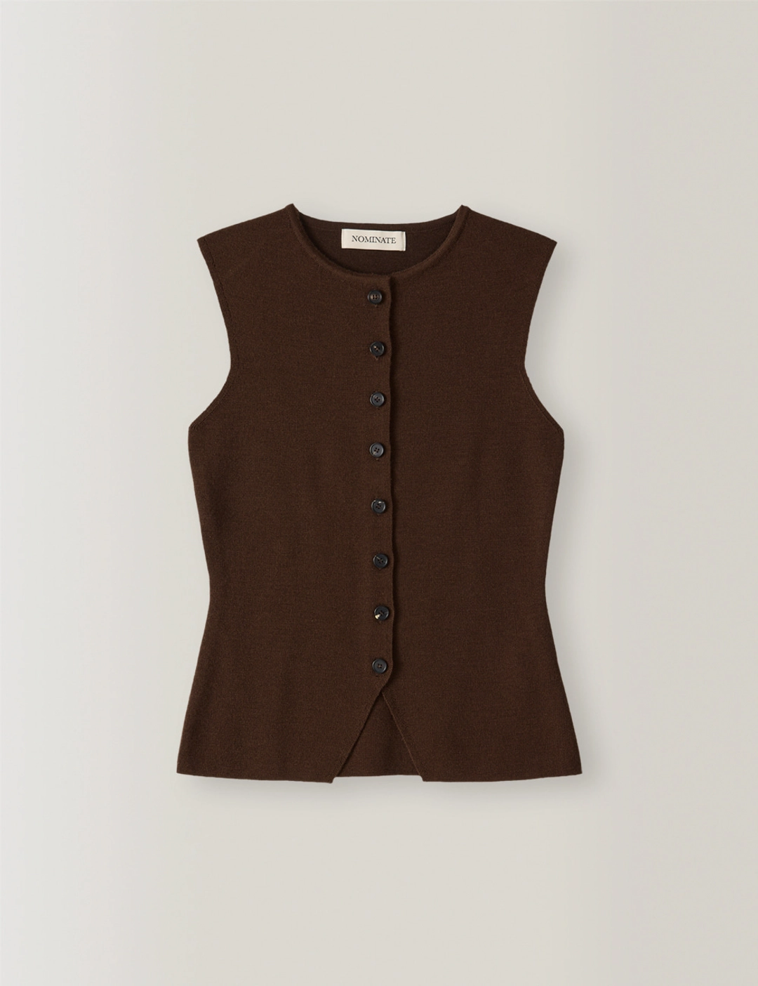 노미나떼 Isla 8-Button Knit Vest (Brown) 상품 이미지 3