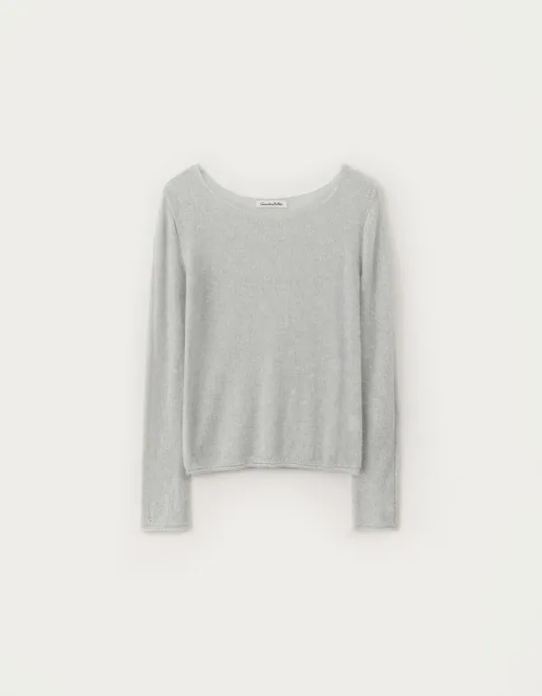 Jenti Punching Mohair Knit - Light Grey