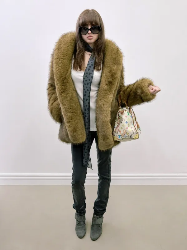 Phantom Faux Fur Coat Caramel