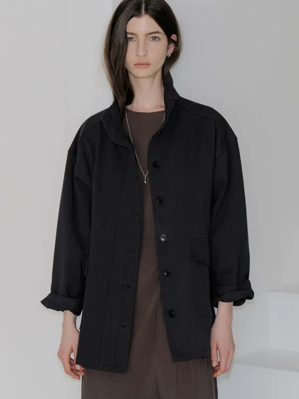 high-neck work jacket (navy) orc 6124
