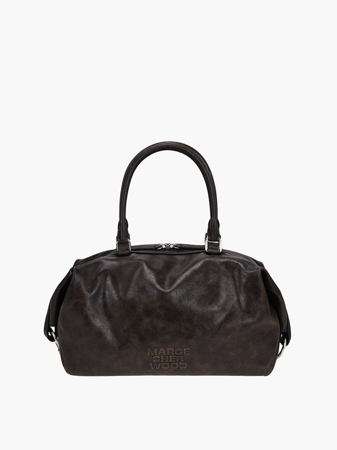 마지셔우드 DUMPLING TOTE_brown+black two-tone cracked 상품 이미지 1