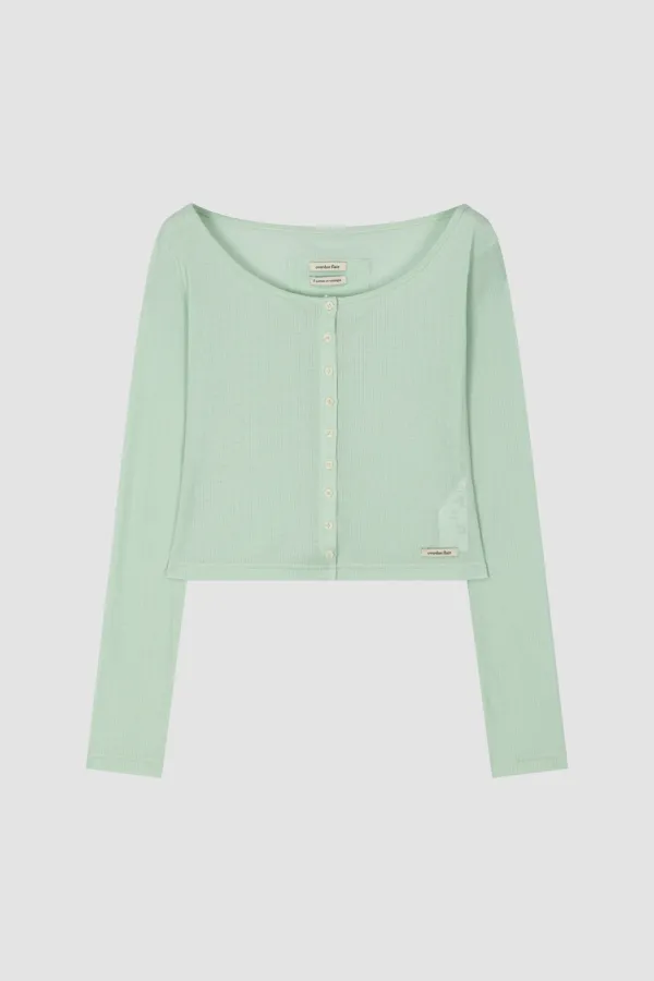 [6/29 PRE-ORDER] WIDE NECK MINI CARDIGAN_MINT