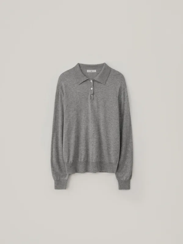 Silk Collar Knit - Gray
