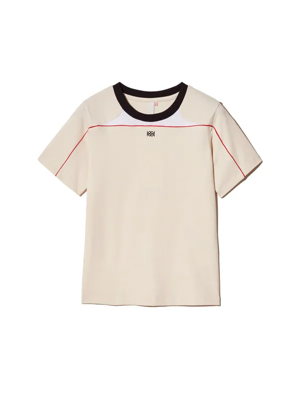 Cycle Half Sleeve Top Light Beige