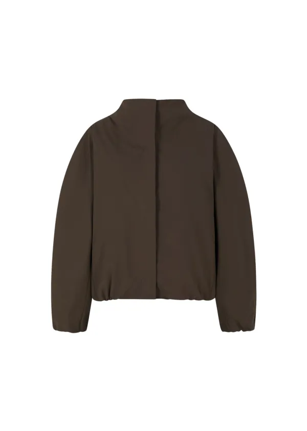 taffeta padded raglan short jumper, brown