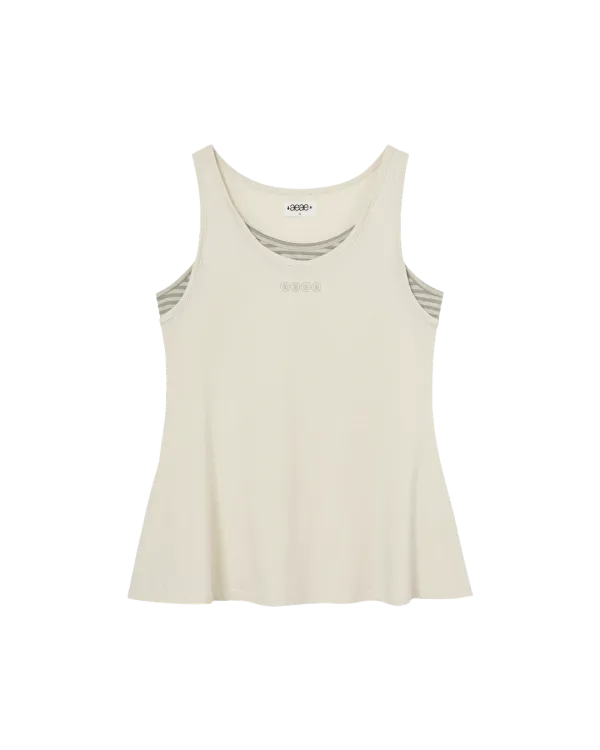 STRIPE LAYERED SLEEVELESS [IVORY]
