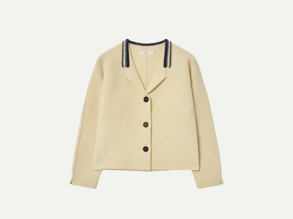 Via Dona wool knit cardigan (Ivory)