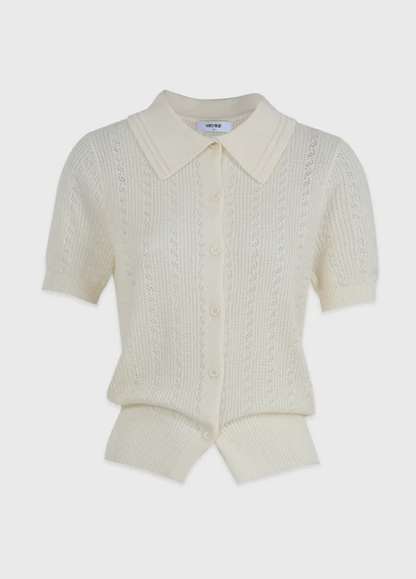  [44-120]  Lyverelle Crochet Collar Cardigan  리베렐 크로쉐 카라 가디건 (여름-니트가디건-여름가디건-반팔가디건-크로쉐가디건-여름니트-리오셀-여름휴가룩-데일리가디건-빅사이즈-자체제작) 