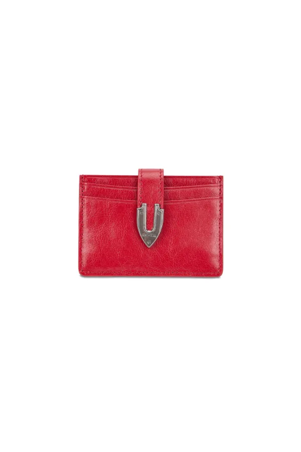 WESTERN BUCKLE CARD WALLET IN RED