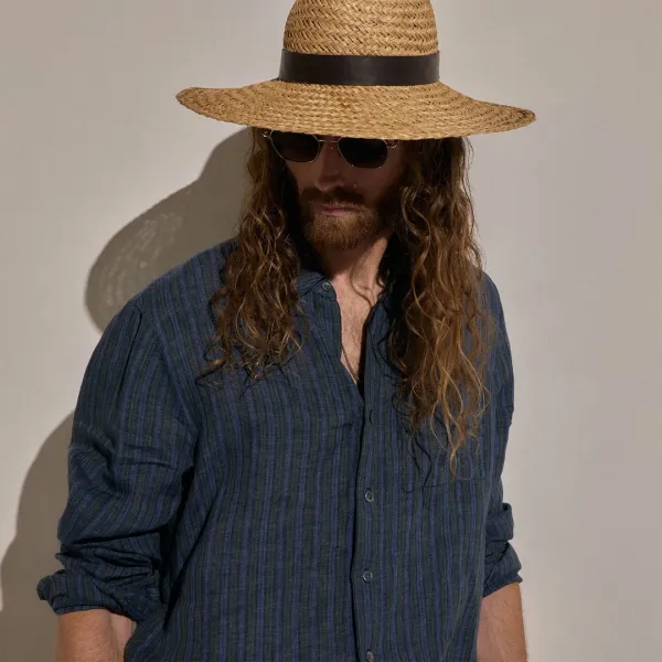 Washed Stripe Linen Shirt - Blue Stripe