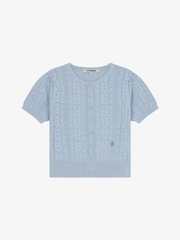 스카시 퍼프 반팔 가디건_SKY BLUE