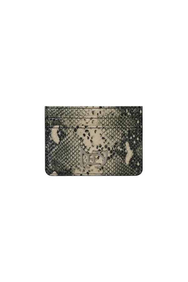 METAL LOGO CARD HOLDER SNAKE KHAKI