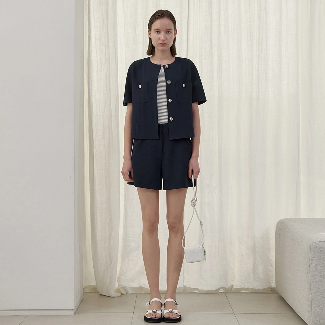 아뜰리에 나인 (PT-5535)OUI TWEED SET-UP SHORT PANTS 상품 이미지 2