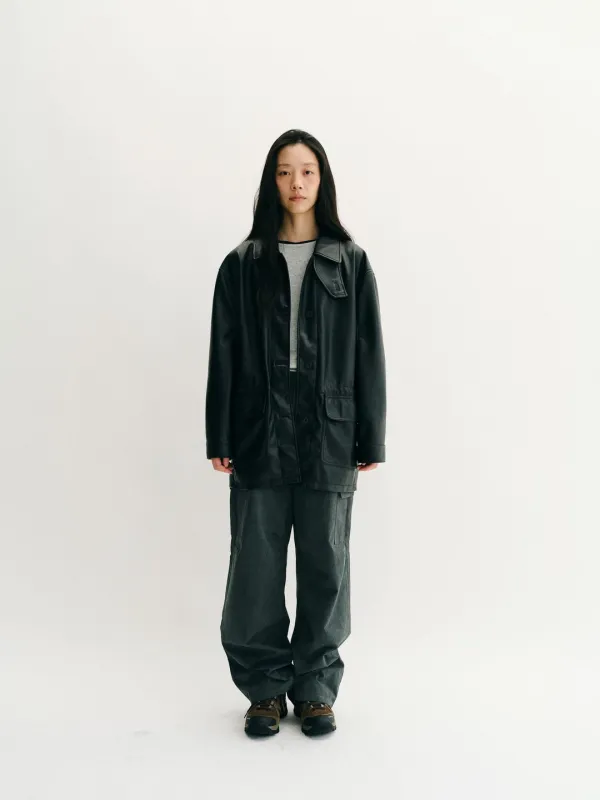 (Pre-order) Washed Leather Field Jacket