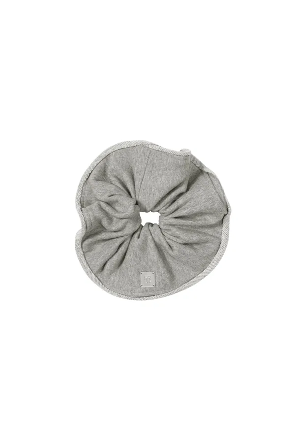Maxi Frayed Scrunchie [ Melange Gray ]