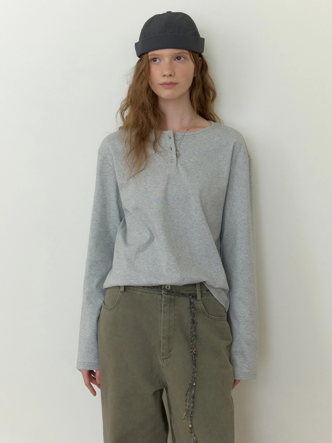 더미튼 Soil henley t-shirt (gray) 상품 이미지 1