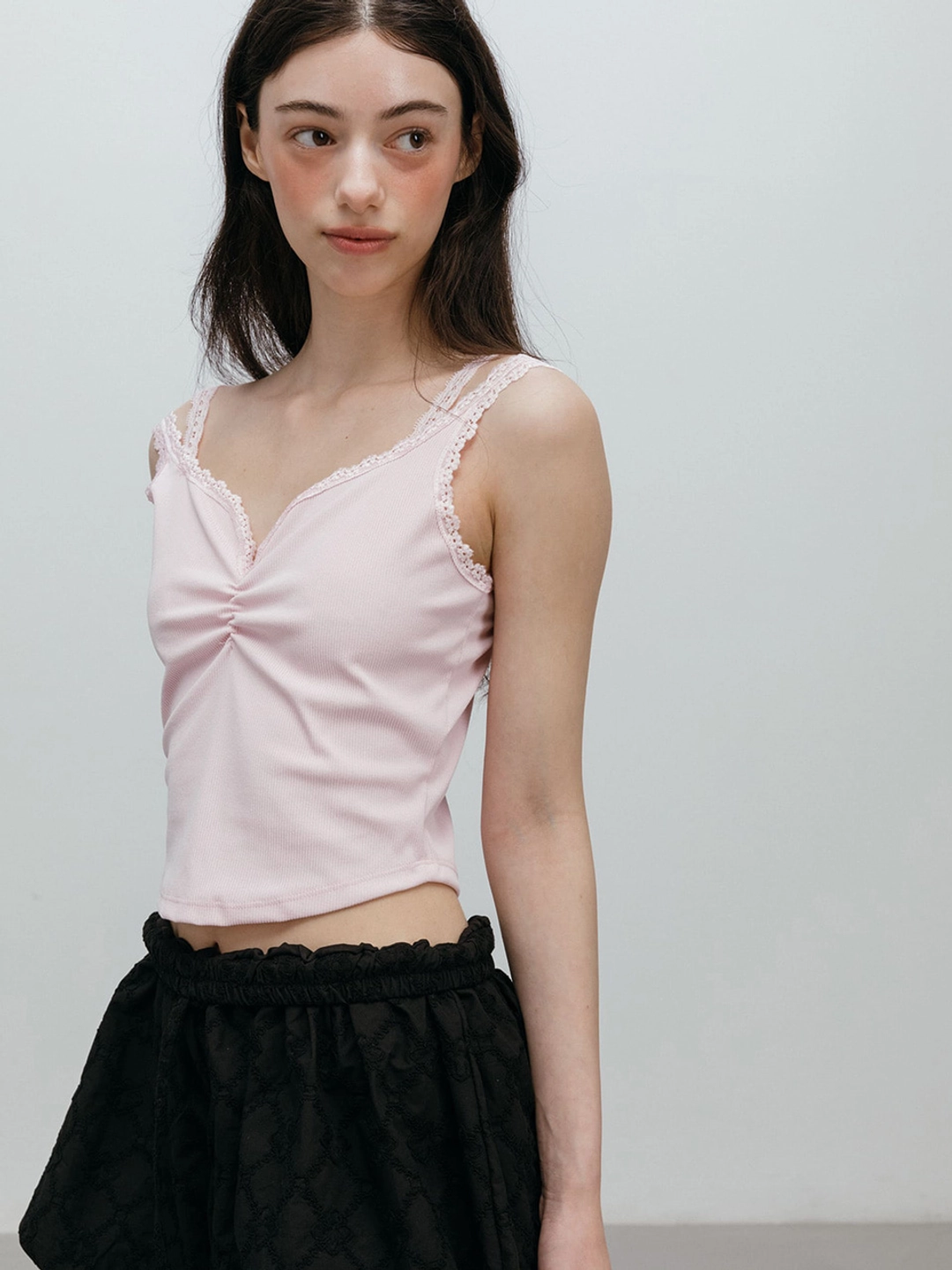 모이페어 DOUBLE LACE SLEEVELESS / PINK 상품 이미지 3
